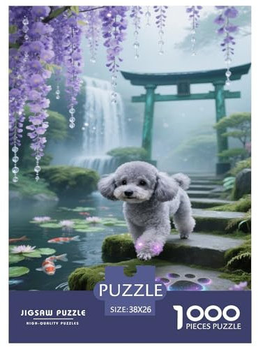 Teacup Poodle Jigsaw Puzzles 1000 Pieces Challenge Game for Adults,Koi Pond Impossible Jigsaw Puzzle 1000 Piece Educational Games Home Decoration 38x26cm/1000pcs