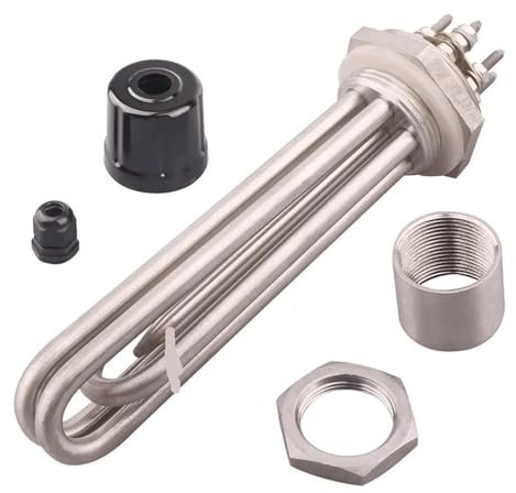 Heating Element，DN32 Electric Heating Element With Probe Tube Screw Plug Heater For Water SUS304 Boiler Immersion Water Heater(1 set)