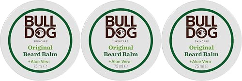 BULLDOG SKINCARE - Original Beard Balm, For Condition & Light Hold, For All Beard Types, 75g x 3 Pack