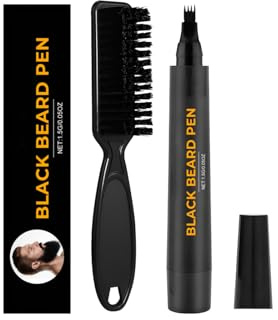 Set Kit Penna Per Riempimento Barba, Penna Filler Per Barba Da Uomo, Impermeabile Lunga Durata Strumenti, Istantanea E Matita (Nero), Beard filling pen