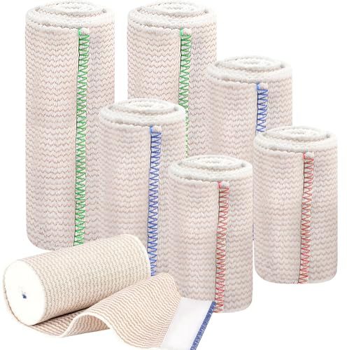 MOTIBACK Vendaje elástico de compresión, 6 piezas de banda elástica para movimiento, reutilizable para lesiones de movimiento de muñeca y codo (B)