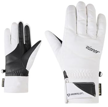 Ziener Guantes de esquí KLENN-Z para Mujer | Gore-Tex, Primaloft, PFC Libre, Blanco, 8