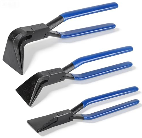 EFUTURETIME 3 pièces Pinces Pliantes la Tôle 0° 45° 90° Pince à Plier Largeur de Mâchoire 60 mm, Outil de Cintrage pour Tôliers et Couvreurs (Bleu)