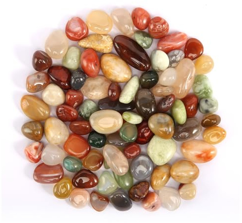 AOROPS 500 g ädelstensset, 15–20 mm ädelsten blandning natursten trumstenar, små ädelstenar, färgglada stenar, halvädelstenar, blandning för dekoration, skattjakt