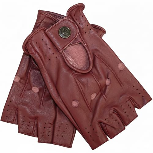 German Wear Driving Halbfinger Fingerlose Autofahrer-Handschuhe Lederhandschuhe