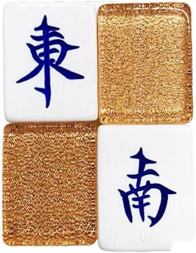LoiYtrd Großes Mahjong aus Kristallacryl, Mahjong-Spiel for die ganze Familie, Mahjong-Steine, 144 gravierte Steine