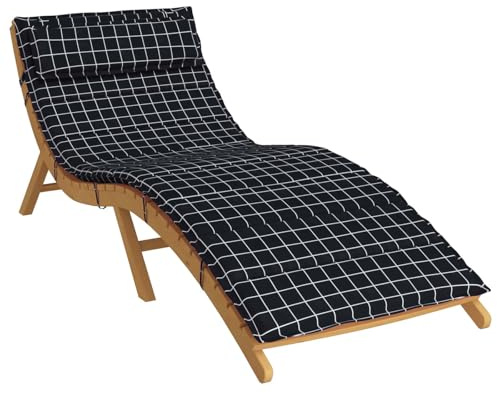 vidaXL Coussin de transat ensoleillé Noir 178 x 60 x 4 cm Tissu Oxford,