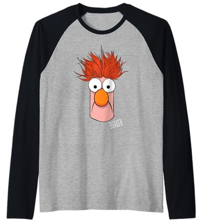 Disney The Muppets Beaker Muppet Labs Big Face Raglan Baseball Tee