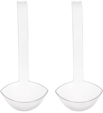 OSOLADY Lot de 2 louches à punch en plastique - Cuillère de service transparente - Cuillère à sauce avec bec verseur - Ustensile de restauration pour punch, salade, bar à thé glacé et