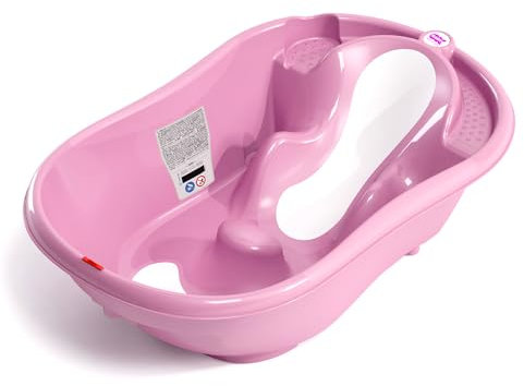 OKBABY Onda Evolution - Cómoda bañera antideslizante para el baño del bebé - para bebés de 0 a 12 meses - Fucsia