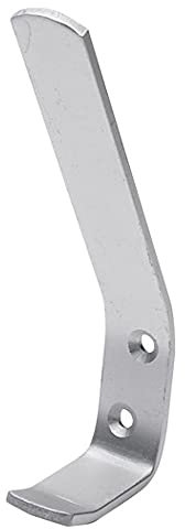 Merriway BH04890 (2 Pcs) Hat and Coat Hook Satin Aluminium - Pack of 2 Pieces