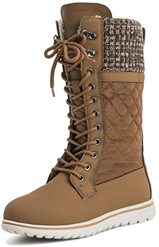 Polar Boot Damen Hoch Dauerhaft Kunstpelz Winter Regen Schnee Wasserdicht Draussen Kalb Stiefel