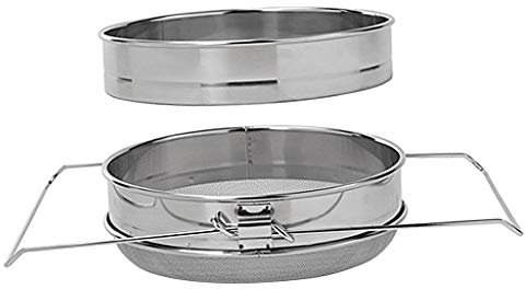 Tubayia 25cm Edelstahl Doppelsieb Honigsieb Honig Strainer mit Zwei Trennsieben