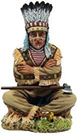 Team Miniatures American Indians IDA6020 Sioux Elder Sitting 1:30 Scale Pewter