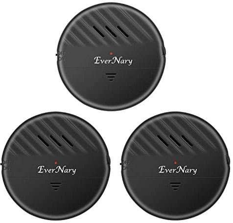 EverNary Window Vibration Alarm,3Pack 125dB Loud Ultra-Slim Anti-Theft Alarm for Door and Window Glass Break Sensor Alert with Adjustable Sensitivity (3, Black)