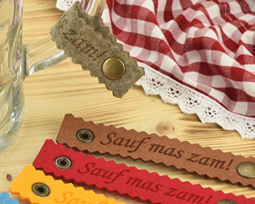 Henkelband 'Sauf Mas zam!' - Farbe wählbar - 1 Stück - Oktoberfest Maß Maßkrugband