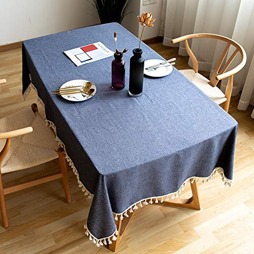 Flei Indoor Tischdecke 80x120cm, Tischtücher Weihnachten, Abwaschbar Pflegeleicht Antirutsch, Für Home Küche,Esszimmer,Hof - Blau
