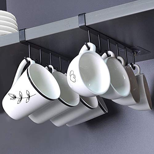 N / A Alich - Juego de 2 ganchos para debajo del armario mug para colgar tazas mutifunctional ganchos de cocina, utensilios, corbatas, cinturones, bufandas, colgantes, estante titular sin agujereo
