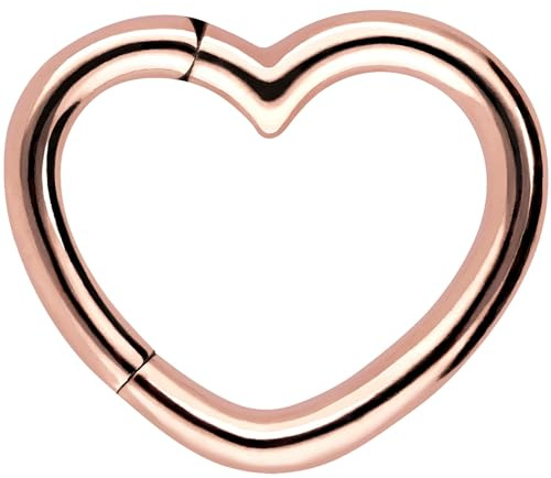 PIERCINGLINE Segmentring Clicker Herz aus Chirurgenstahl - Piercing für Ohr, Helix oder Daith in 4 stylischen Farben