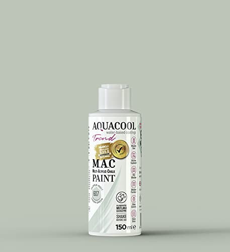 Happy Woody AquaCool Multi Surface, Acrylic, Chalk, Matt, Quick Dry Paint/For Interior and Exterior Use on Furniture, Wood, Plastic, Glass, Ceramic, Stone (150 ml, Linden Green 607)