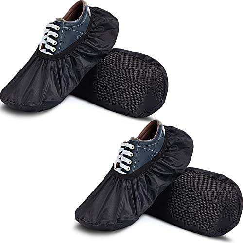SATINIOR 4 Pcs Black Bowling Shoe Covers Non-Slip Bowling Shoe Covers Protector Accessories Modern Sports Supplies for Men Women Adult(XL)
