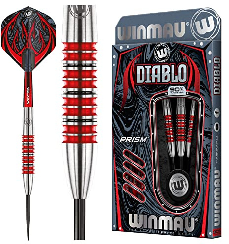 WINMAU Diablo 26 Gram Professionell Stålspets Volfram Dart Set med dartflygs och stjälkar