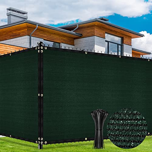Duerer Sichtschutz Zaun 1.8m x 10m Grün Zaunblende Gartenzaun Schattiernetz mit ösen 180g/m² UV-Schutz Windschutz Sonnenschutz Wetterfest Gewebe für Außenbereich, Terrasse Outdoor mit Kabelbinder