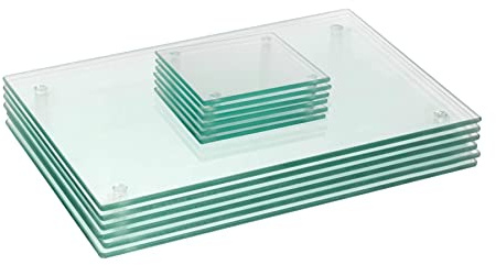 Harbour Housewares Glas -Tischematen & Untersetzer Set - 30cm X 20cm - Klar - 12pc