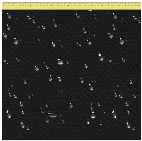 DreamRoots Segeltuch Wasserdicht - Polsterstoff Meterware 160 cm breit - Wasserabweisender Stoff 220 g/m2 600D - Markisenstoff Wasserdicht Meterware Schwarz 1M