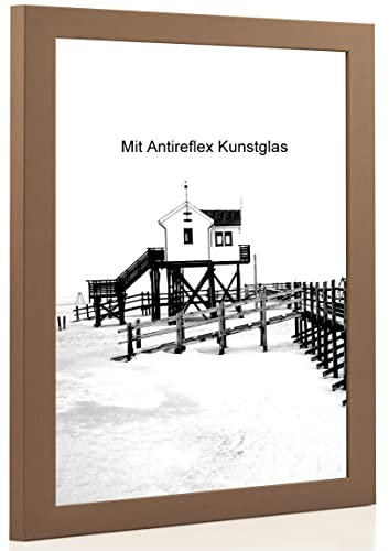 Bilderrahmen Bronze mit Antireflexglas - Bildgröße 75x98 cm - Leistenbreite 30mm