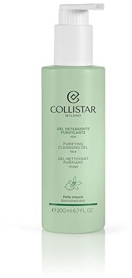Collistar Gel Detergente Purificante Viso, Elimina Residui di Makeup, Inquinamento e Sebo in Eccesso, Senza Siliconi e Ingredienti di Origine Animale, per Pelli Impure, 200 ml