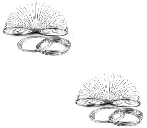 Hemobllo 2 Stück 100 100 Memory Wire Armband-perlendraht Zur Schmuckherstellung Versilbert Für Armbänder
