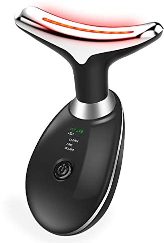 Face Massager,Anti-Wrinkle Face Device with 3 Modes, Double Chin Reducer Anti-Wrinkle Facial Device for Skin Tightening & Lifting, EMS Facial Massage for Women Men (Black)