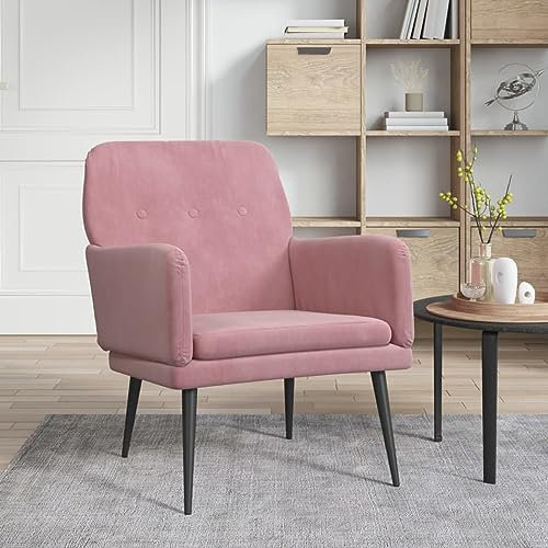 Homgoday Sessel Fernsehsessel Loungesessel Relaxsessel Fernsehsessel TV-Sessel Einzelsofa Lesesessel Ruhesessel Einzelsessel für Wohnzimmer Schlafzimmer Rosa 62x79x79 cm Samt