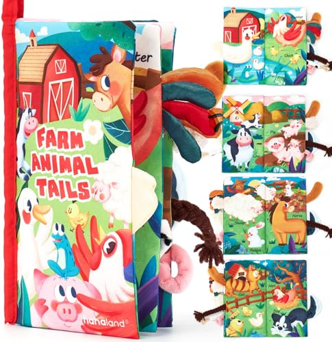 hahaland Baby Books 0-6 Months, Infant Tummy Time Toys High Contrast Sensory Baby Toys 6 to 12 Months Gift Christmas Stocking Stuffers for Boys Girls 0-3 Months Book Early Learning Stroller Toy
