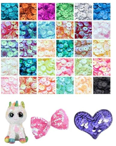 QLEUIFT 10000 Pcs Pailletten Set für DIY Kunsthandwerk Making, Basteln und Hochzeitsdekoration, Mehrfarbig