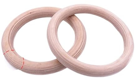 SynapSYA Turnring aus Holz, 28/32 mm, mit verstellbaren Riemen, for das Heim-Fitnessstudio, Klimmzüge, Krafttraining, Gymnastikausrüstung Turnringe(Only 28mm Ring)