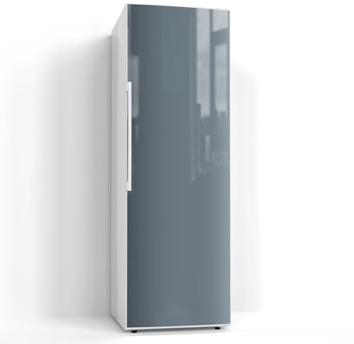 DEQORI Magnetfolie für Kühlschrank 60x180 cm | Unifarben - Dunkelgrau | dekorative Magnetmatte Gefrierschrank Schutz | Magnet Deko-Folie selbstklebend, magnetisch & beschreibbar