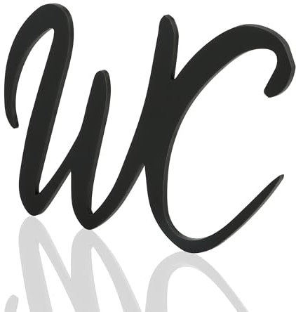 2 Stück WC Schild, WC Türschild, Schild Selbstklebend, für Holztüren, Glastüren, Sperrholztüren und Eisentüren Verwende