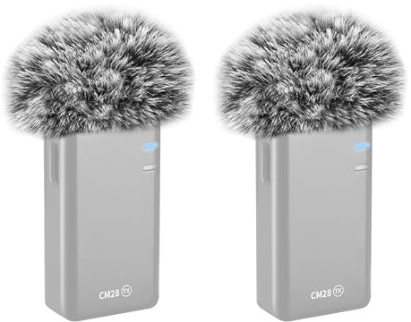 JCMOYUTY for NEEWER CM28 Windscreen Wireless Lavalier Microphone Deadcat Furry Cover, 2-Pack Grey Wind Screen Accessory