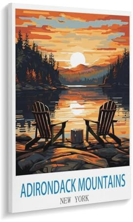 Klassisches Puzzle 3D Puzzle DIY Kit Holz Spielzeug Einzigartiges Geschenk，Adirondack Mountains New York，Klassisches Puzzle 3D Puzzle DIY Kit Holz Spielzeug Einzigartiges Geschenk（75x50cm）-X93