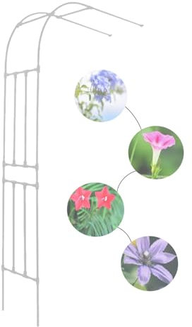 Stilvoller Metall-Gartentorbogen für Außenwand, Rankgitter, stabilisiert, halbe Seite, Breite 60 x 300 cm, Höhe 240 cm, elegantes Halbbogen-Design mit stabiler Konstruktion