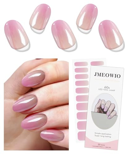 JMEOWIO Halvhärdade gelremsor nagelkonst klistermärke wrap lila rosa