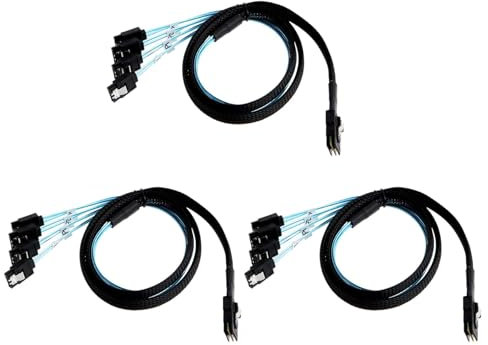 Eioeeklop 3X Mini SAS 36Pin (SFF-8087) Macho una 4 7Pin Cable Hembra, Mini SAS Host/Controlador una 4 Target/Backplane 1.0M