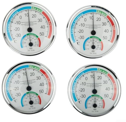 Indoor Analog für Thermo-Hygrometer für effektives Raumklimamanagement zuverlässig und genau (4 Stück)