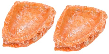 DECOMELODY Cuencos para Terrario y Comedero para Reptiles, Tazones de Resina Rojo, 2 Piezas, Aptos para Tortugas, Lagartos y Serpientes, Uso Doméstico en Terrarios