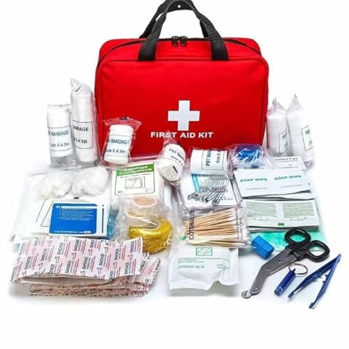 Gokemuak Kit de primeros auxilios botiquin de primeros auxilios 170 piezas, 25x18x8cm kit supervivencia kit emergencia para coche casa lugar trabajo mochila y acampar