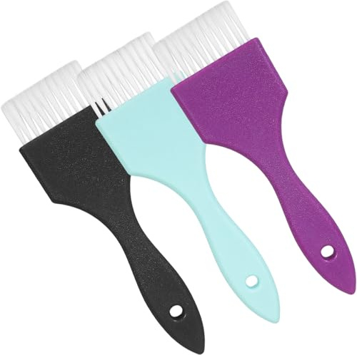IMIKEYA Juego de 3 brochas de tinte para el cabello, cerdas suaves, aplicadores de coloración para el cabello, para uso doméstico y salón de belleza, herramienta de tratamiento de aceite, color