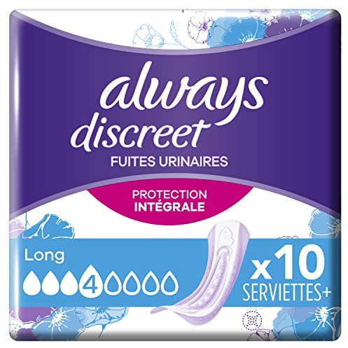Always Discreet Binden, lang, für Blasenschwäche und Inkontinenz, 10 Stück, 1 Packung