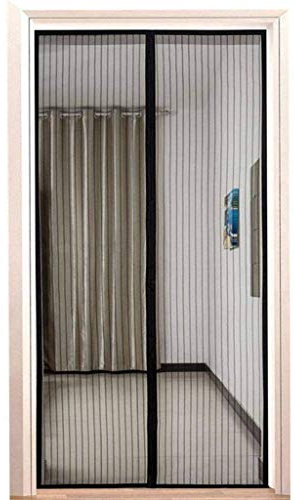 Magnet Fliegengitter Balkontür 85x190cm, Magnetischer Fliegenvorhang Moskitonetz, Magnetische Adsorption, Faltbar, Auto Schließen, for Türen/Patio - Schwarz